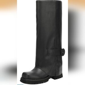 NIB Teaieui Women's Knee High Riding Boots Square Toe